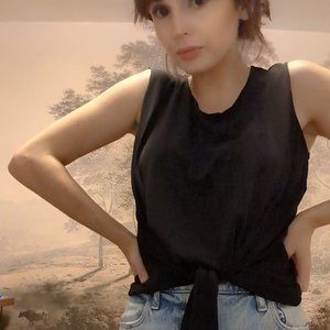 Calvin klein tie front sleeveless top